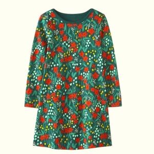 NWOT Hanna Andersson Holiday Poinsettia Patch Print Dress Size 8